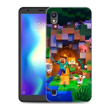 Силиконовый чехол на ZTE Blade A5 (2019) с принтом Майнкрафт Minecraft