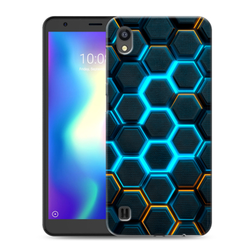Силиконовый чехол на ZTE Blade A5 (2019) с принтом Неоновые соты Силиконовый чехол на ZTE Blade A5 (2019) с принтом Неоновые соты