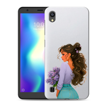 Силиконовый чехол на ZTE Blade A5 (2019) с принтом девушка цветы Силиконовый чехол на ZTE Blade A5 (2019) с принтом девушка цветы