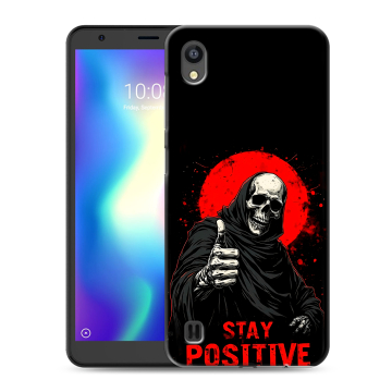 Силиконовый чехол на ZTE Blade A5 (2019) с принтом смешной скелет Силиконовый чехол на ZTE Blade A5 (2019) с принтом смешной скелет