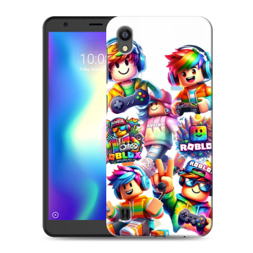 Силиконовый чехол на ZTE Blade A5 (2019) с принтом Roblox Роблокс