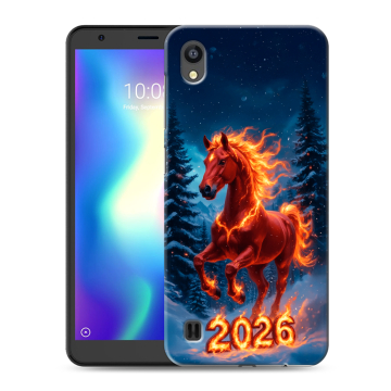 Силиконовый чехол на ZTE Blade A5 (2019) с принтом Новый год коня Силиконовый чехол на ZTE Blade A5 (2019) с принтом Новый год коня