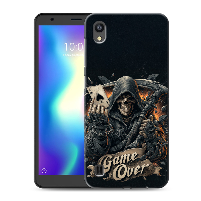 Силиконовый чехол на ZTE Blade A5 (2019) с принтом Скелет карты Силиконовый чехол на ZTE Blade A5 (2019) с принтом Скелет карты