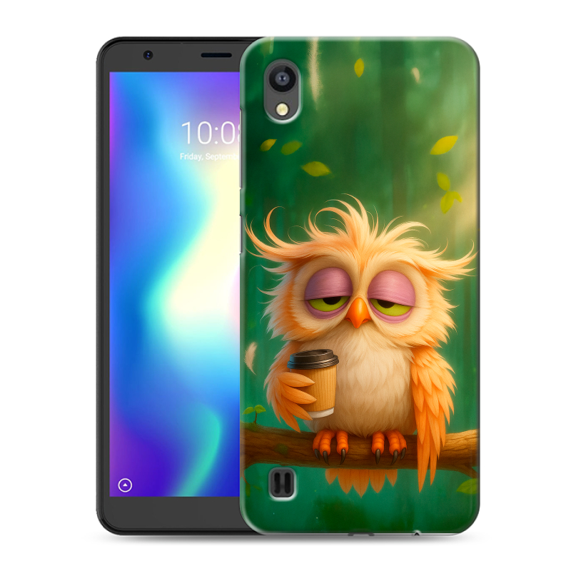 Силиконовый чехол на ZTE Blade A5 (2019) с принтом сова Силиконовый чехол на ZTE Blade A5 (2019) с принтом сова
