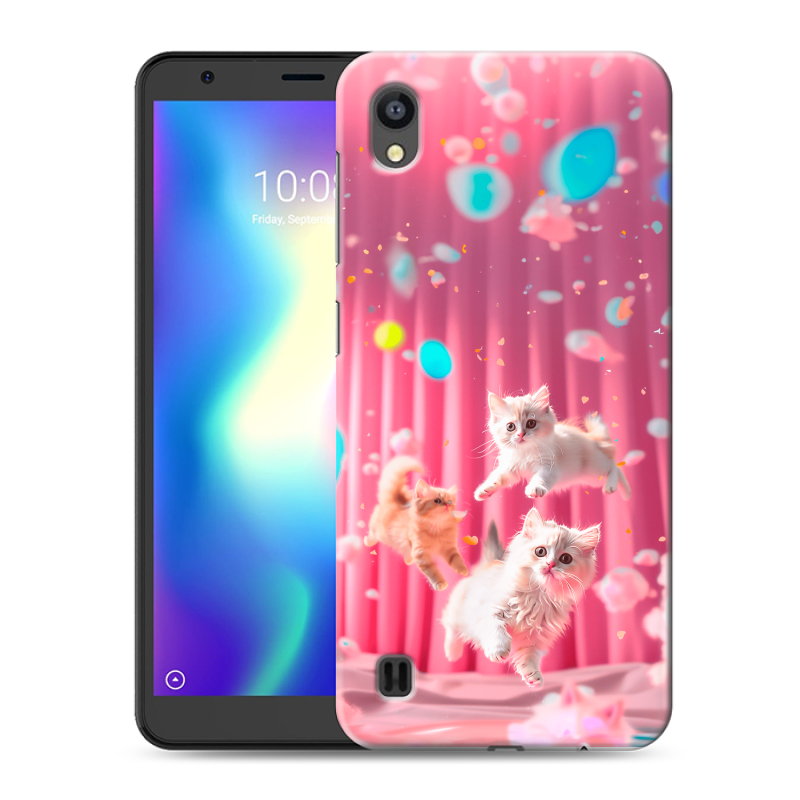 Силиконовый чехол на ZTE Blade A5 (2019) с принтом милые котики Силиконовый чехол на ZTE Blade A5 (2019) с принтом милые котики
