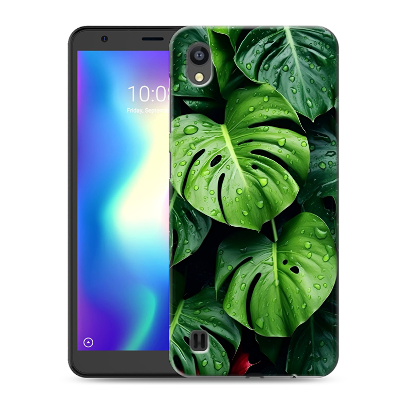 Силиконовый чехол на ZTE Blade A5 (2019) с принтом Листья Силиконовый чехол на ZTE Blade A5 (2019) с принтом Листья
