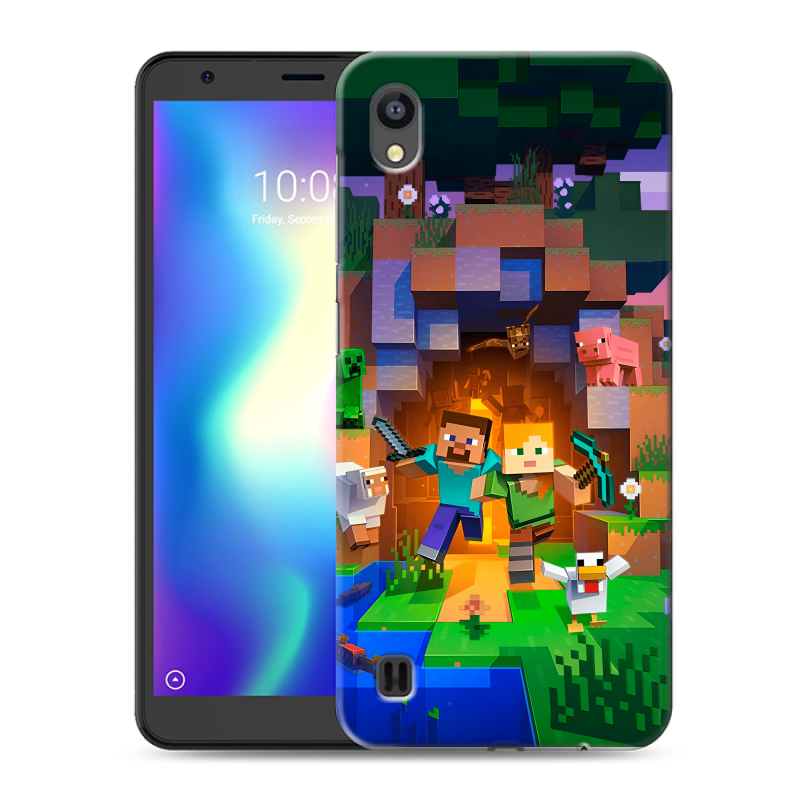 Силиконовый чехол на ZTE Blade A5 (2019) с принтом Майнкрафт Minecraft Силиконовый чехол на ZTE Blade A5 (2019) с принтом Майнкрафт Minecraft