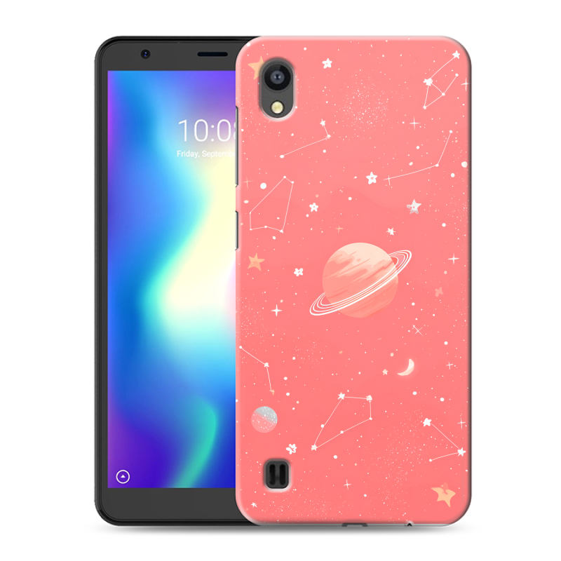 Силиконовый чехол на ZTE Blade A5 (2019) с принтом Розовый космос Силиконовый чехол на ZTE Blade A5 (2019) с принтом Розовый космос