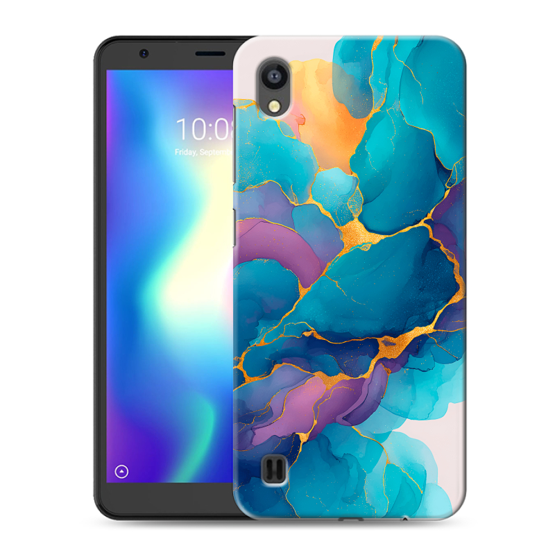 Силиконовый чехол на ZTE Blade A5 (2019) с принтом Мрамор блестки Силиконовый чехол на ZTE Blade A5 (2019) с принтом Мрамор блестки