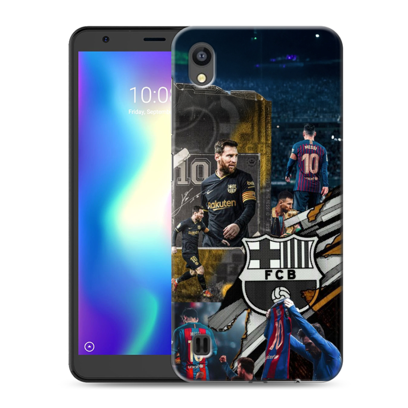 Силиконовый чехол на ZTE Blade A5 (2019) с принтом Messi Barcelona Силиконовый чехол на ZTE Blade A5 (2019) с принтом Messi Barcelona