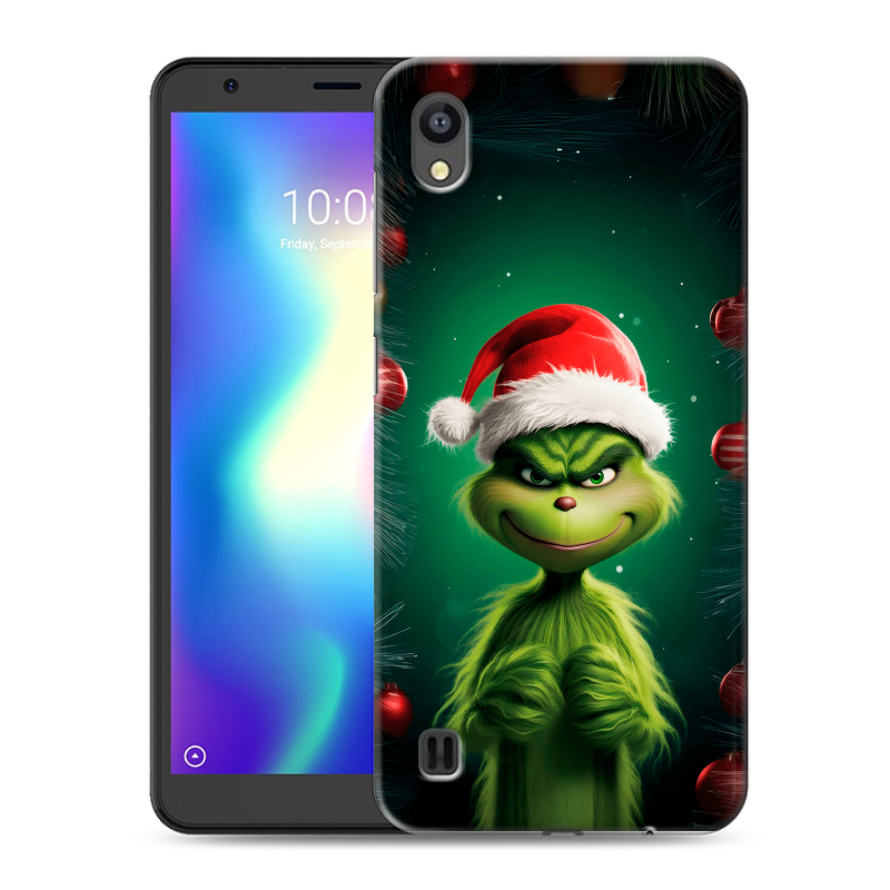 Силиконовый чехол на ZTE Blade A5 (2019) с принтом Гринч Новый год Рождество Силиконовый чехол на ZTE Blade A5 (2019) с принтом Гринч Новый год Рождество