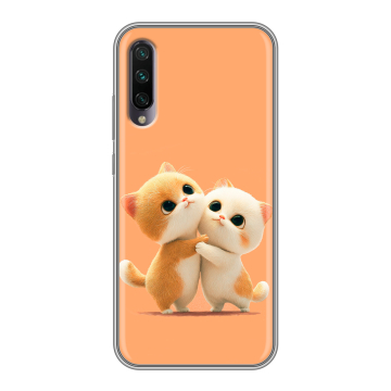 Силиконовый противоударный чехол на Xiaomi Mi A3 с принтом Милые котики