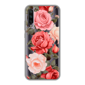 Силиконовый противоударный чехол на Xiaomi Mi A3 с принтом Розы Силиконовый противоударный чехол на Xiaomi Mi A3 с принтом Розы