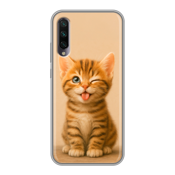 Силиконовый противоударный чехол на Xiaomi Mi A3 с принтом котенок