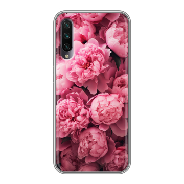Силиконовый противоударный чехол на Xiaomi Mi A3 с принтом цветы пионы Силиконовый противоударный чехол на Xiaomi Mi A3 с принтом цветы пионы