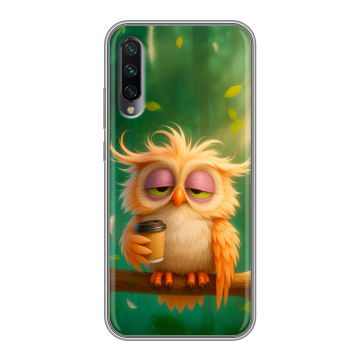 Силиконовый противоударный чехол на Xiaomi Mi A3 с принтом сова Силиконовый противоударный чехол на Xiaomi Mi A3 с принтом сова