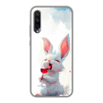 Силиконовый противоударный чехол на Xiaomi Mi A3 с принтом кролик зайчик Силиконовый противоударный чехол на Xiaomi Mi A3 с принтом кролик зайчик