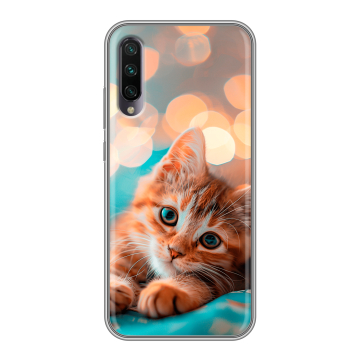 Силиконовый противоударный чехол на Xiaomi Mi A3 с принтом котик Силиконовый противоударный чехол на Xiaomi Mi A3 с принтом котик