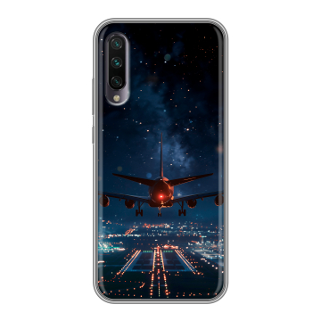 Силиконовый противоударный чехол на Xiaomi Mi A3 с принтом самолет Силиконовый противоударный чехол на Xiaomi Mi A3 с принтом самолет