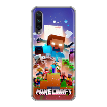 Силиконовый противоударный чехол на Xiaomi Mi A3 с принтом Майнкрафт Minecraft