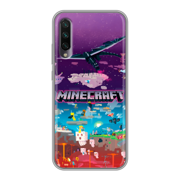 Силиконовый противоударный чехол на Xiaomi Mi A3 с принтом Майнкрафт Minecraft