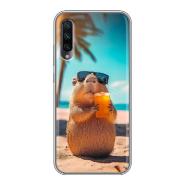 Силиконовый противоударный чехол на Xiaomi Mi A3 с принтом Капибара Силиконовый противоударный чехол на Xiaomi Mi A3 с принтом Капибара