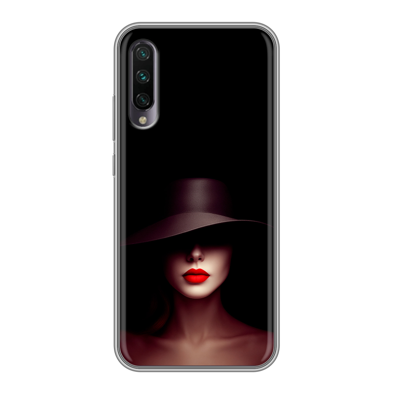 Пластиковый чехол на Xiaomi Mi A3 с принтом Девушка в шляпе Пластиковый чехол на Xiaomi Mi A3 с принтом Девушка в шляпе