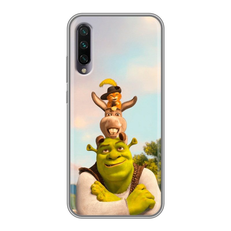 Силиконовый противоударный чехол на Xiaomi Mi A3 с принтом Шрек Shrek Силиконовый противоударный чехол на Xiaomi Mi A3 с принтом Шрек Shrek