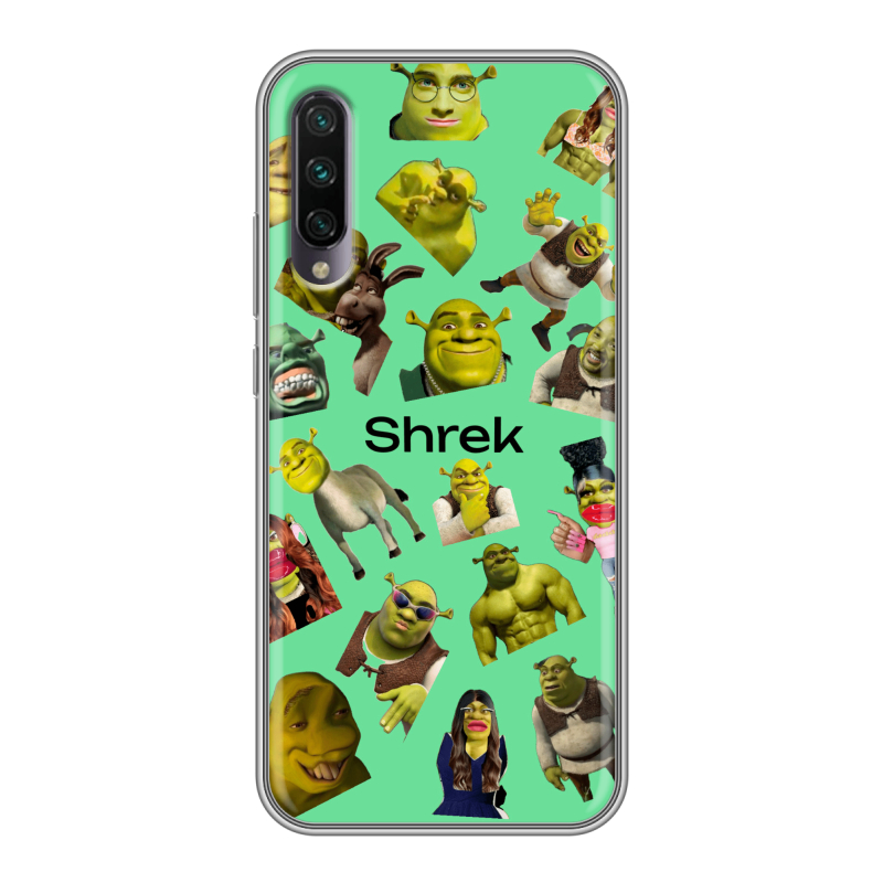 Силиконовый противоударный чехол на Xiaomi Mi A3 с принтом Шрек Shrek Силиконовый противоударный чехол на Xiaomi Mi A3 с принтом Шрек Shrek
