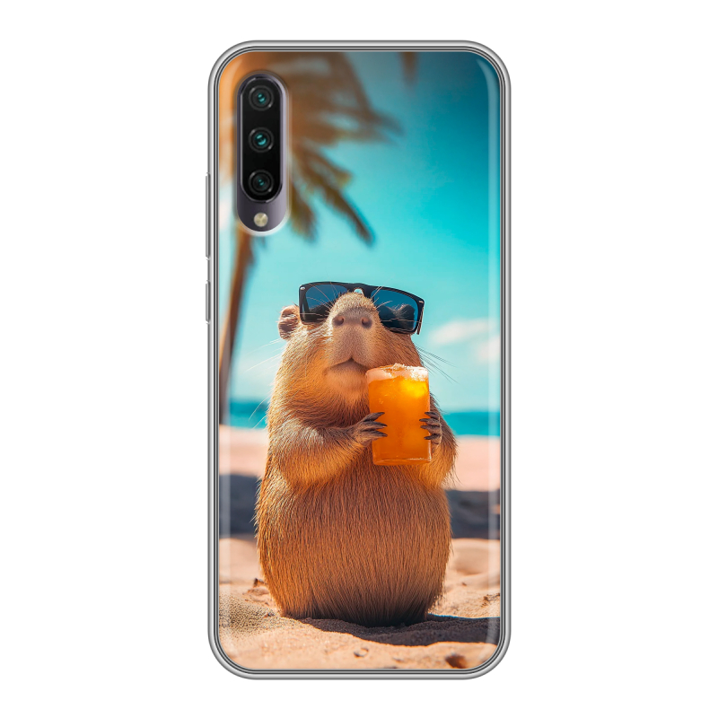 Пластиковый чехол на Xiaomi Mi A3 с принтом Капибара Пластиковый чехол на Xiaomi Mi A3 с принтом Капибара