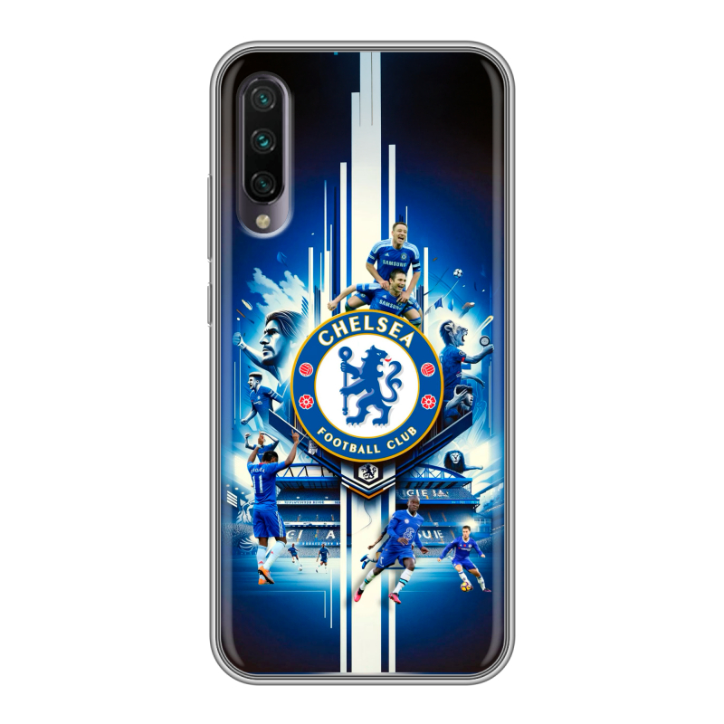 Силиконовый противоударный чехол на Xiaomi Mi A3 с принтом Chelsea Челси Силиконовый противоударный чехол на Xiaomi Mi A3 с принтом Chelsea Челси