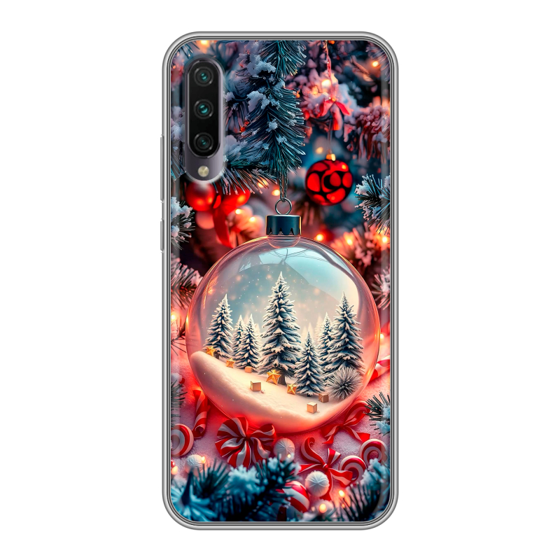 Силиконовый противоударный чехол на Xiaomi Mi A3 с принтом Новый год Силиконовый противоударный чехол на Xiaomi Mi A3 с принтом Новый год