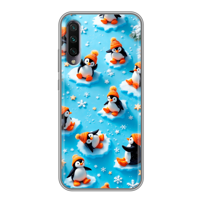 Силиконовый противоударный чехол на Xiaomi Mi A3 с принтом Новый год Силиконовый противоударный чехол на Xiaomi Mi A3 с принтом Новый год