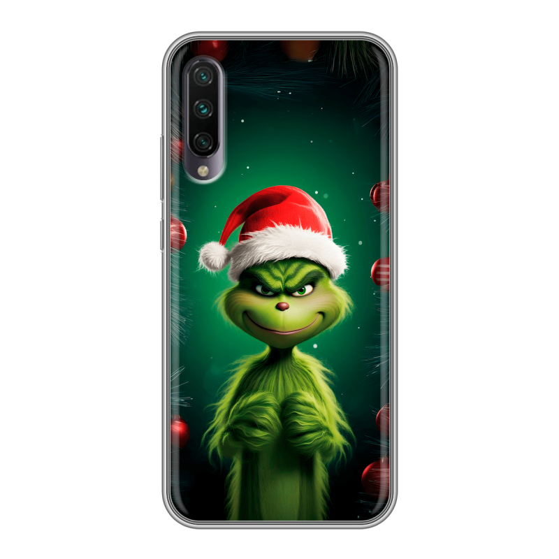 Силиконовый противоударный чехол на Xiaomi Mi A3 с принтом Гринч Новый год Рождество Силиконовый противоударный чехол на Xiaomi Mi A3 с принтом Гринч Новый год Рождество