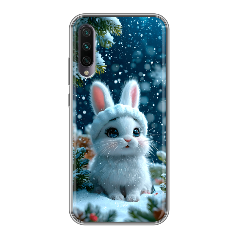 Силиконовый противоударный чехол на Xiaomi Mi A3 с принтом Новый год Силиконовый противоударный чехол на Xiaomi Mi A3 с принтом Новый год