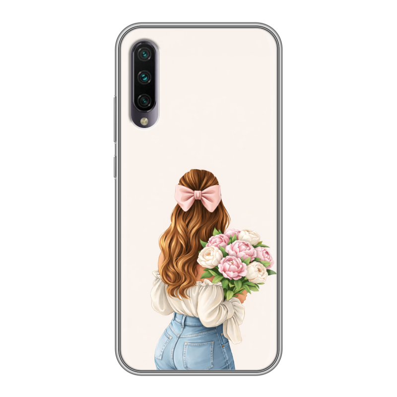 Силиконовый противоударный чехол на Xiaomi Mi A3 с принтом женский Силиконовый противоударный чехол на Xiaomi Mi A3 с принтом женский
