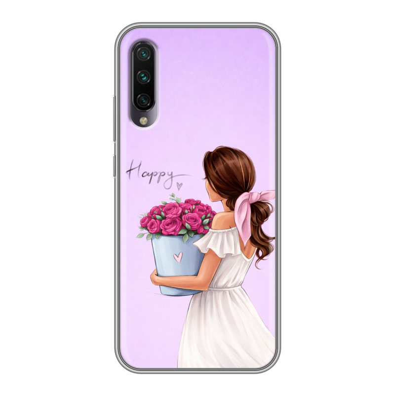 Силиконовый противоударный чехол на Xiaomi Mi A3 с принтом женский Силиконовый противоударный чехол на Xiaomi Mi A3 с принтом женский
