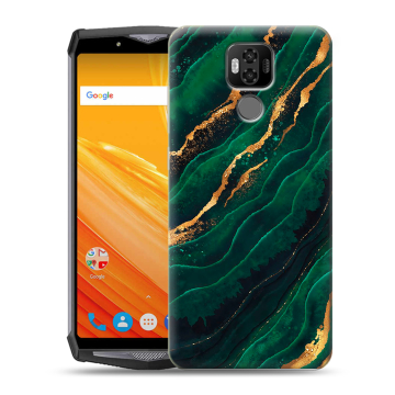 Силиконовый чехол на Ulefone Power 6 с принтом Мрамор зеленое золото Силиконовый чехол на Ulefone Power 6 с принтом Мрамор зеленое золото