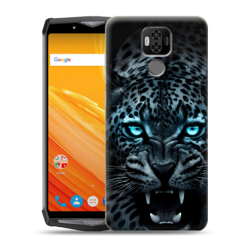 Силиконовый чехол на Ulefone Power 6 с принтом Темный леопард Силиконовый чехол на Ulefone Power 6 с принтом Темный леопард