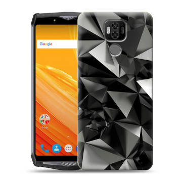 Силиконовый чехол на Ulefone Power 6 с принтом Черные кристаллы Силиконовый чехол на Ulefone Power 6 с принтом Черные кристаллы