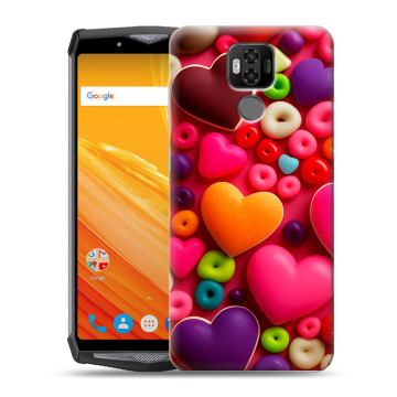 Силиконовый чехол на Ulefone Power 6 с принтом Сердечки Силиконовый чехол на Ulefone Power 6 с принтом Сердечки