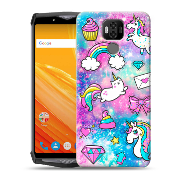 Силиконовый чехол на Ulefone Power 6 с принтом Единороги