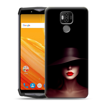 Силиконовый чехол на Ulefone Power 6 с принтом Девушка в шляпе