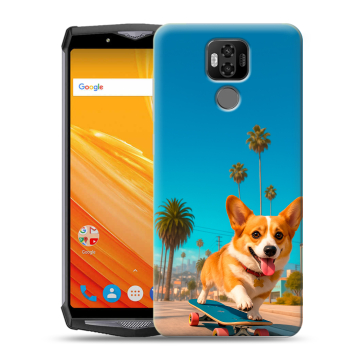 Силиконовый чехол на Ulefone Power 6 с принтом Корги на скейте Силиконовый чехол на Ulefone Power 6 с принтом Корги на скейте