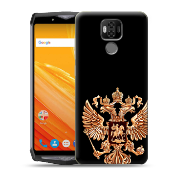 Силиконовый чехол на Ulefone Power 6 с принтом Герб России золотой Силиконовый чехол на Ulefone Power 6 с принтом Герб России золотой