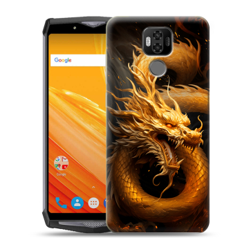 Силиконовый чехол на Ulefone Power 6 с принтом Золотой дракон Силиконовый чехол на Ulefone Power 6 с принтом Золотой дракон