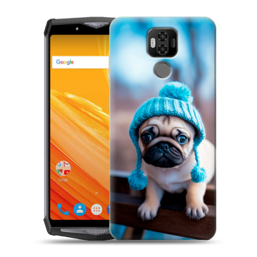 Силиконовый чехол на Ulefone Power 6 с принтом Мопс в шапке