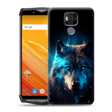 Силиконовый чехол на Ulefone Power 6 с принтом Волк ночной