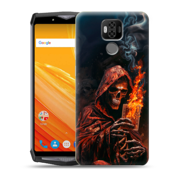Силиконовый чехол на Ulefone Power 6 с принтом Скелет и карты Силиконовый чехол на Ulefone Power 6 с принтом Скелет и карты