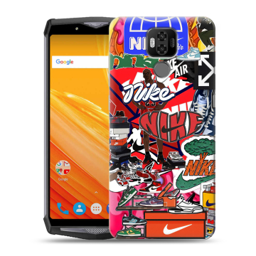 Силиконовый чехол на Ulefone Power 6 с принтом Найк Nike яркий Силиконовый чехол на Ulefone Power 6 с принтом Найк Nike яркий